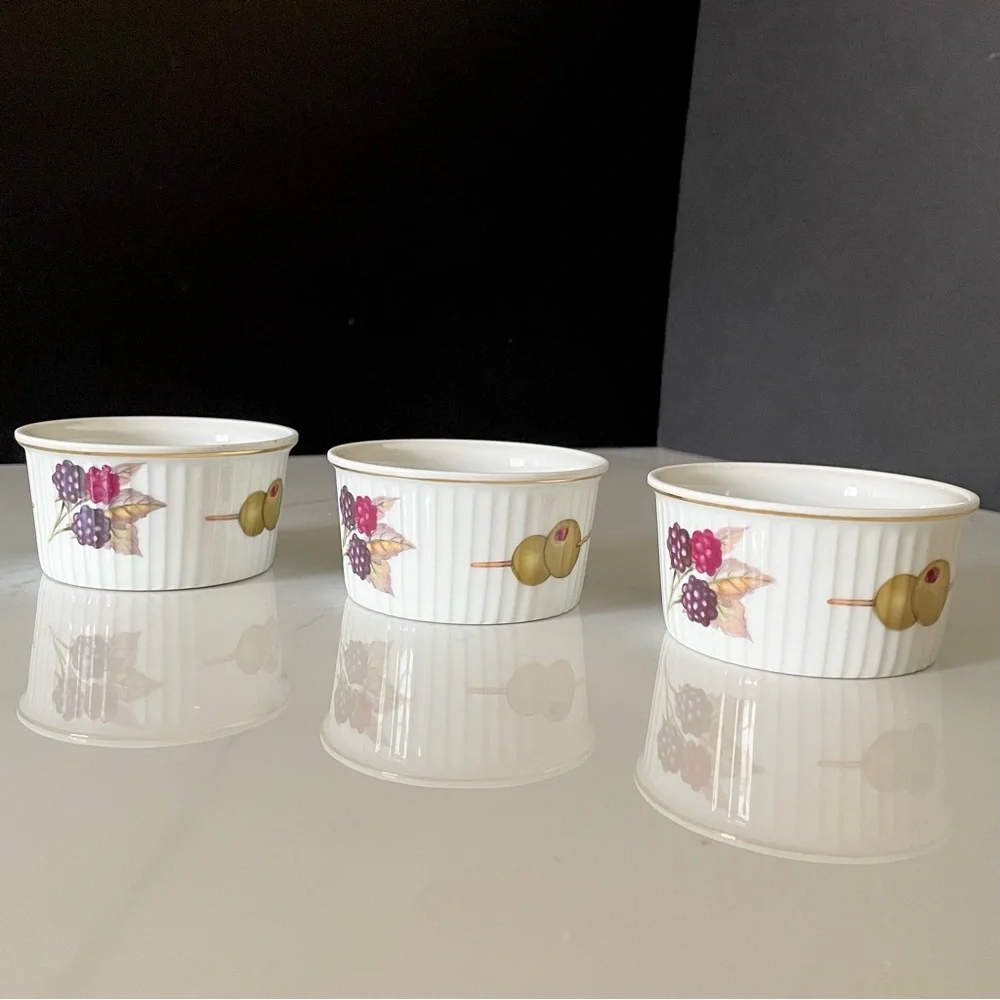 SET of 3 Evesham Ramekins by Royal Worcester